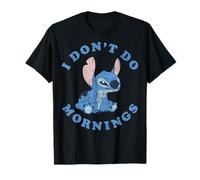 Disney Lilo & Stitch I Don't Do Mornings Distressed Stitch Camiseta