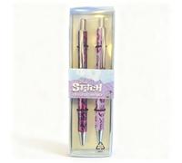 Disney Lilo & Stitch - Juego de 2 bolígrafos premium en caja de regalo con diseño de papel de aluminio, escritura suave, papelería coleccionable para fanáticos y regalos