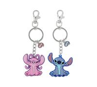 Disney Lilo & Stitch - Juego de llaveros para mejor amiga, color rosa y azul, Azul y rosa., Talla única