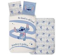 BrandMac Lilo & Stitch - Juego de ropa de cama tamaño cuna, funda de edredón de 100 x 135 cm con funda de almohada de 40 x 60 cm, 100 % algodón, juego de ropa de cama para bebé perfecto para niños y