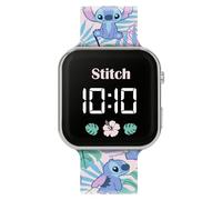 Disney Lilo & Stitch LAS4091 - Reloj LED de Cuarzo con Correa de Silicona para niños, Color Azul, Multicolor., Moderno