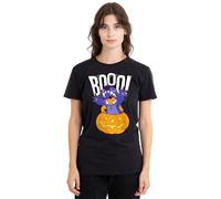 Disney Lilo Stitch Laughing Pumpkin Camiseta de Mujer, Negro, XXL
