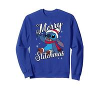 Disney Lilo & Stitch Merry Stitchmas Santa Hat Sudadera, Unisex para adultos, Azul Real, XXL
