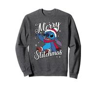 Disney Lilo & Stitch Merry Stitchmas Santa Hat Sudadera, Unisex para adultos, Jaspeado Oscuro, XXL