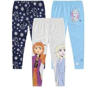 Disney Lilo & Stitch, Minnie Mouse, Frozen Princess - Conjunto de 3 pantalones de leggings para niños pequeños a niños grandes, Frozen: azul marino/azul/gris, 3 años