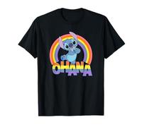 Disney Lilo & Stitch Ohana Rainbow Cute Logo Camiseta