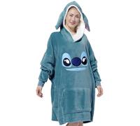 Disney Lilo & Stitch Oversize Sudadera con capucha y orejas para mujer - Ohana Oversized Women's Cosy Sweater Fluffy Blanket Sweater Azul