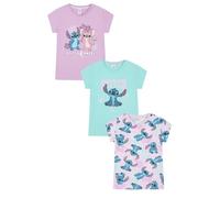 Disney Lilo & Stitch - Paquete de 3 camisetas para niñas, Morado (, 9-10 años