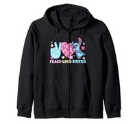 Disney Lilo & Stitch Peace Love Stitch Groovy Style Quote Sudadera con Capucha