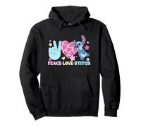 Disney Lilo & Stitch Peace Love Stitch Groovy Style Quote Sudadera con Capucha
