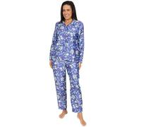 Disney Lilo & Stitch - Pijama largo de satén para mujer y niña, conjunto de pijama de dos piezas de satén de seda, Morado (, 12-14