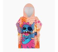 Disney Lilo & Stitch - Poncho para niños, toalla de playa, toalla de baño, bata cambiadora con capucha, 100% algodón, 120 x 60 cm
