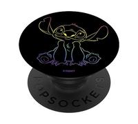 Disney Lilo & Stitch Rainbow Gradient Stitch PopSockets PopGrip Adhesivo
