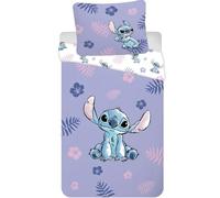 Disney Lilo & Stitch Set de Ropa de Cama para Cama Junior | Edredón 100x135 cm con Funda de Almohada 40x60 cm, 100% Algodón | Suave y Transpirable Diseño Tropical Hibiscus & Stitch | Set de Ropa de