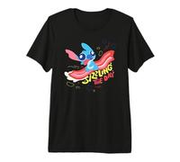 Disney Lilo & Stitch Sizzling The Day Bacon Surfing Logo Camiseta premium