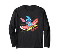 Disney Lilo & Stitch Sizzling The Day Bacon Surfing Logo Manga Larga