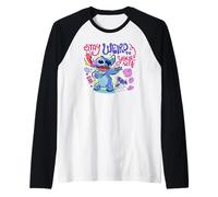 Disney Lilo & Stitch Stay Weird To Your Self Colorful Sketch Camiseta Manga Raglan