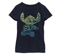 Disney Lilo & Stitch Stitch Fill Girl'S Solid Crew tee, Azul Marino, XS, Navy, XS