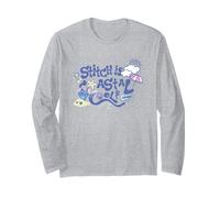 Disney Lilo & Stitch Stitch Is Coastal Cool Big Chest Logo Manga Larga