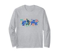 Disney Lilo & Stitch The Main Star Stitch Big Chest Logo Manga Larga
