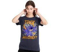 Disney Lilo Stitch Trick Or Mischief Camiseta de Mujer, Azul Marino Profundo, L