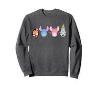Disney Lilo & Stitch with Angel and Scrump Cute Easter Eggs Sudadera, Unisex para adultos, Jaspeado Oscuro, M