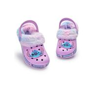 Disney Lilo & Stitch Zuecos para niñas | Zapatillas de Goma para niños con Charm de Stitch en Morado | Sandalias Forradas de Piel para niños con Correa en el talón y Estampado de Flores