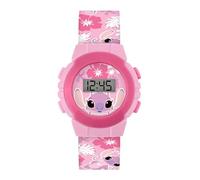 Lilo and Stitch LAS4141ARG - Reloj digital de cuarzo con correa de silicona tropical rosa, rosa, Disney