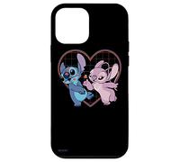Disney Lilo y Stitch Angel se besan en forma de corazón Carcasa para iPhone 12 mini