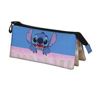 Disney Lilo y Stitch Cake-Estuche Portatodo Triple, Azul, 23 x 11 cm