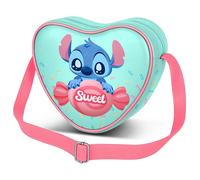 Disney lilo y stitch candy-bolso corazón casual, azul, 21 x 15,5 cm