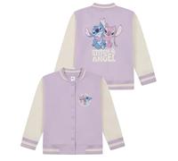 Disney Lilo y Stitch - Chaqueta bomber varsity para niñas, estilo béisbol con Stitch y Angel para niños, Morado (, 10-11 años