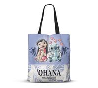 Disney Lilo y Stitch Couple-Bolsa de la Compra Shopping FAN, Lila, 33 x 40 cm