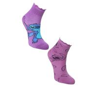 Disney Lilo y Stitch Juego de 2 pares de calcetines Stitch - Idea de regalo para niños y jóvenes (IT, número, 27, 30, morado), violeta