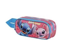 Disney Lilo y Stitch Match-Estuche Portatodo 3D Doble, Rosa, 22 x 9,5 cm