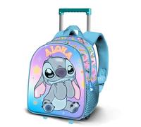 Disney Mochila 3D con ruedas Lilo y Stitch Mischievous pequeña azul 26 x 34 cm 7 L