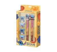 Disney Lilo y Stitch Mix-Pack de Bolígrafo de Gel Borrable + Lápiz Eternal + 4 Gomas, Amarillo, 14 x 23 cm