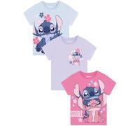 Disney Lilo Y Stitch Pack De 3 Camisetas Niña, Camiseta Stitch Y Angel, Top Niñas Multipack, Ropa Niña, Multicolor 6-7 Años