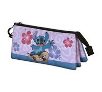 Disney Lilo y Stitch Skate-Estuche Portatodo Triple, Lila, 23 x 11 cm