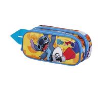 Disney Lilo y Stitch Skater-Estuche Portatodo 3D Doble, Amarillo, 22 x 9,5 cm