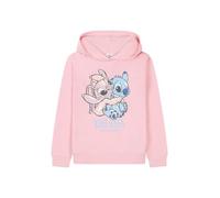 Disney Lilo y Stitch Sudadera rosa con capucha para niñas Stitch y Angel, rosa, 11-12 años