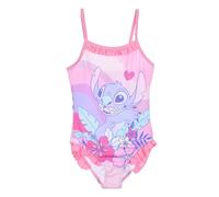 Disney Lilo y Stitch - Traje de baño de una pieza con estampado floral para niña (3 años, normal, rosa)