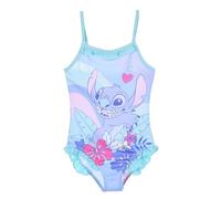Disney Lilo y Stitch - Traje de baño de una pieza con estampado floral para niña (ES 4 años, regular, azul)