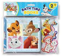 Disney Lion King and Friends Bath Time Books - Activity Books for kids, Bath book, 6 Padded suction cups, 1 Mesh bag