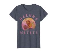 Disney Lion King Hakuna Matata Pride Rock Group Portrait Camiseta, Mujer, Azul Jaspeado, XL