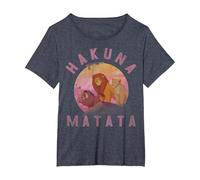 Disney Lion King Hakuna Matata Pride Rock Group Portrait Camiseta, Mujer tallas grandes, Azul Jaspeado, 1XL Grande