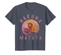 Disney Lion King Hakuna Matata Pride Rock Group Portrait Camiseta, Niños, Azul Jaspeado, 4 años