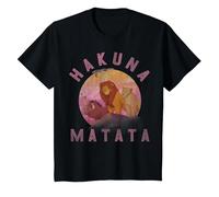 Disney Lion King Hakuna Matata Pride Rock Group Portrait Camiseta, Niños, Negro, 10 años