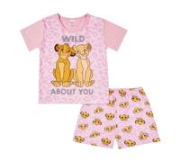 Disney Lion King - Pijama para niñas, conjunto de pijama Simba para niñas, producto oficial del Rey León, rosa, 6-7 años