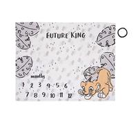 Disney Lion King Simba, Grey, White & Tan Super Soft Milestone Baby Blanket, Grey, White, Charcoal, Tan